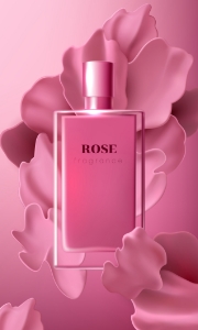 Parfum rose avec des fleurs